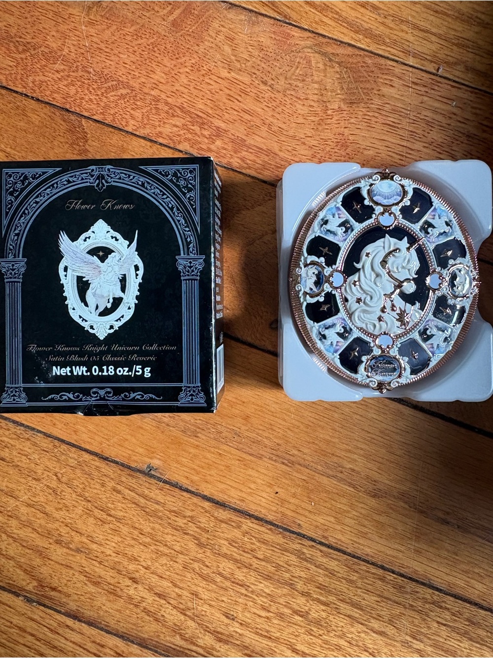 Flower Knows Men’s Black and Gold Decorative Compact Mirror